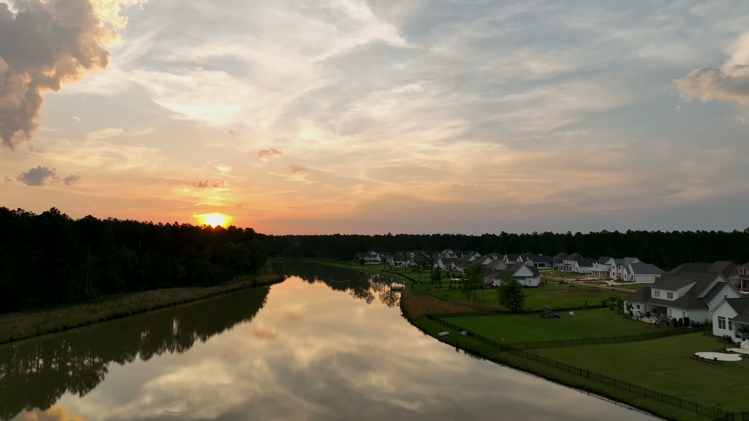 The lake at sunset