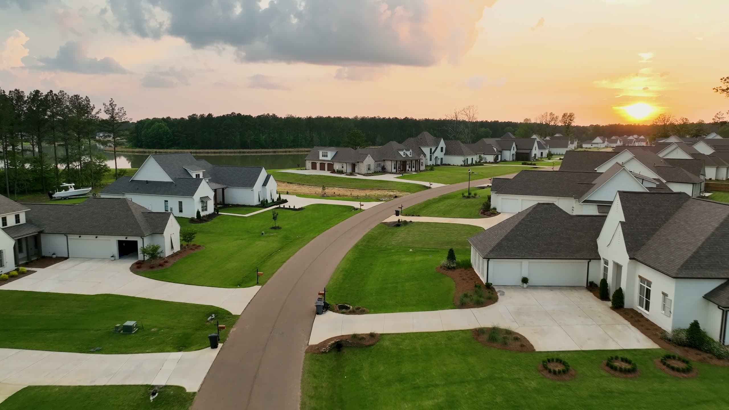 The main street at golden hour